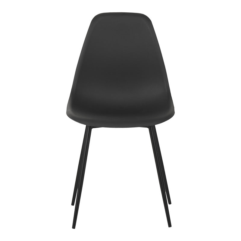 Стол Ballen pp черен с черни метални крака 41.5x53x84.5cm