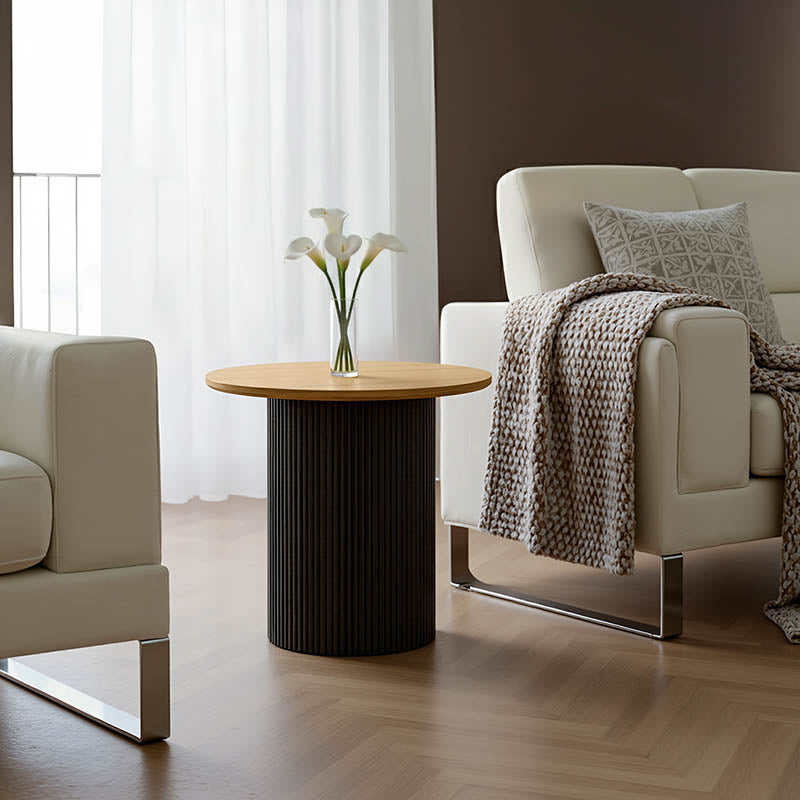 Помощна масичка DOVEL от мдф в цвят сонома-черен d50x45см