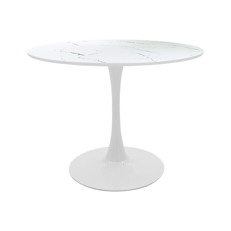 Mаса BALOU mdf в бяло с мраморна визия d80x76см