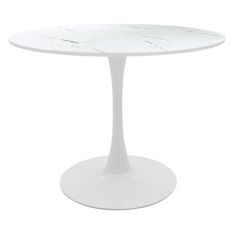 Mаса mdf BALOU в бяло с мраморна визия d120x76см
