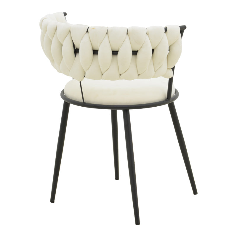 Кресло Аlkia  в цвят екрю - черен метален крак 57x58,5x72см