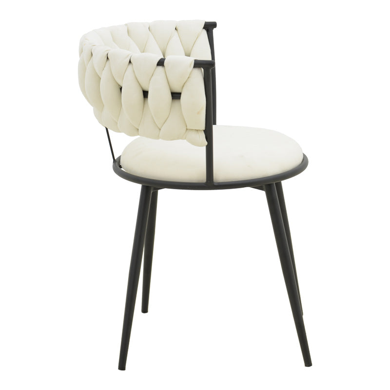Кресло Аlkia  в цвят екрю - черен метален крак 57x58,5x72см