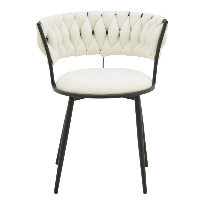 Кресло Аlkia  в цвят екрю - черен метален крак 57x58,5x72см