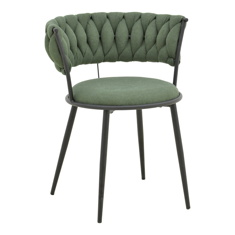 Кресло Аlkia  в нюанс каки - черен метален крак 57x58,5x72см