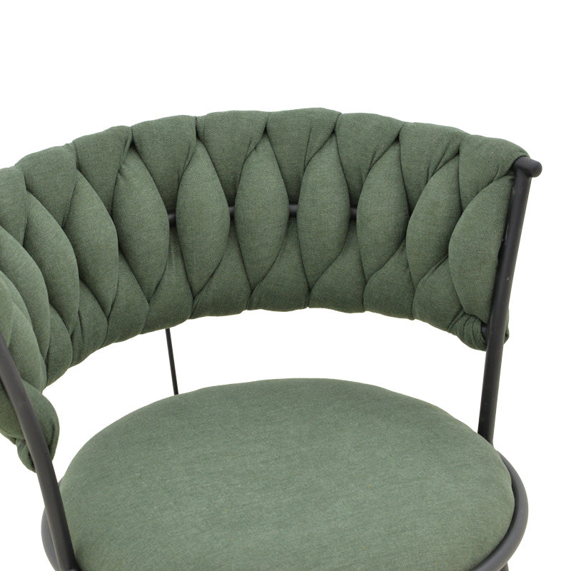 Кресло Аlkia  в нюанс каки - черен метален крак 57x58,5x72см