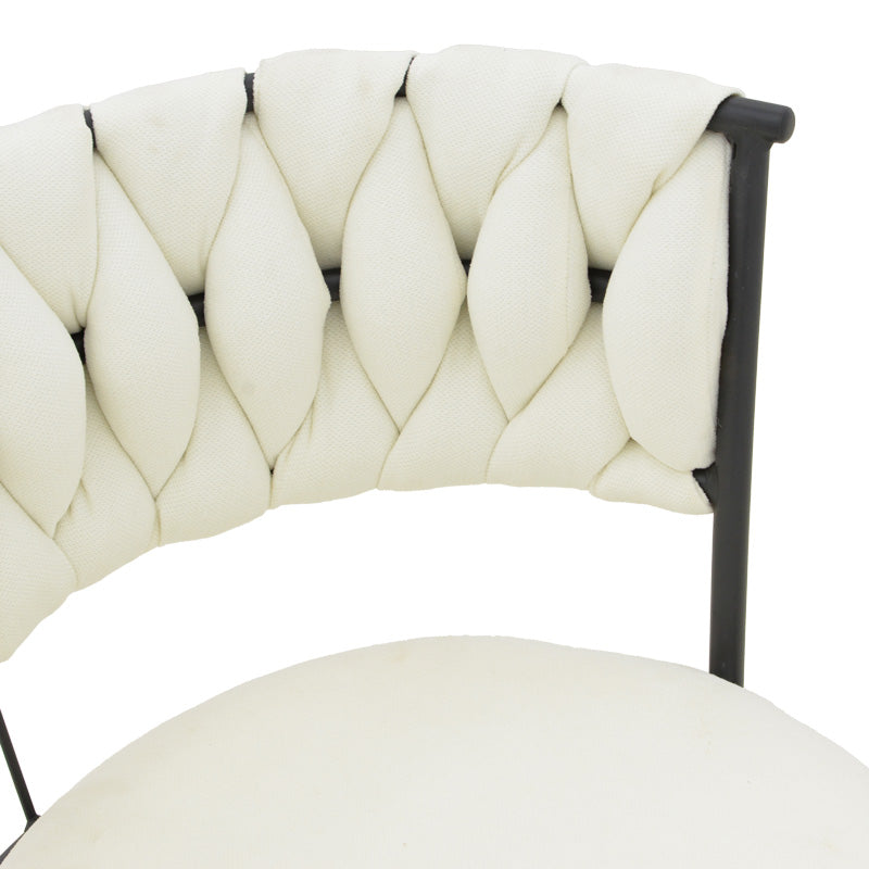 Бар стол Alkia  в цвят екрю - черен метален крак 50x56x95см