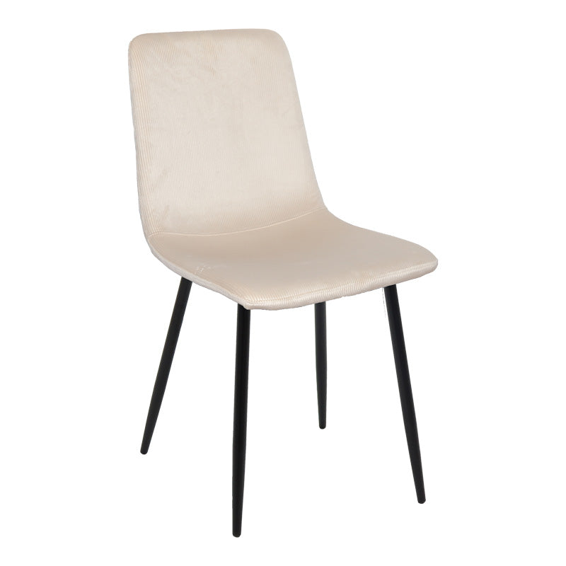 Стол Grato бежов плат-черен метален крак 45.5x53.5x88.5cm