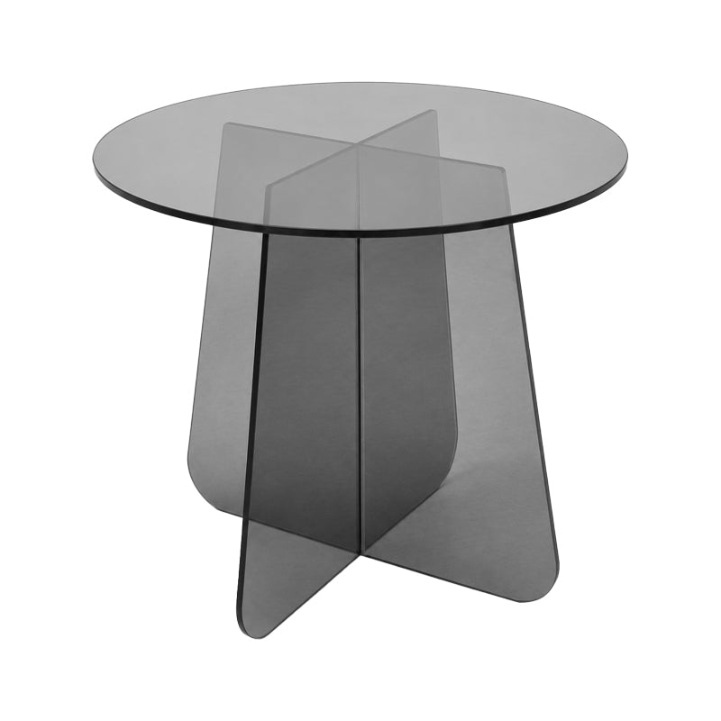 Странична маса cleary d, закалено антрацитно стъкло 8 мм, d50x45 см