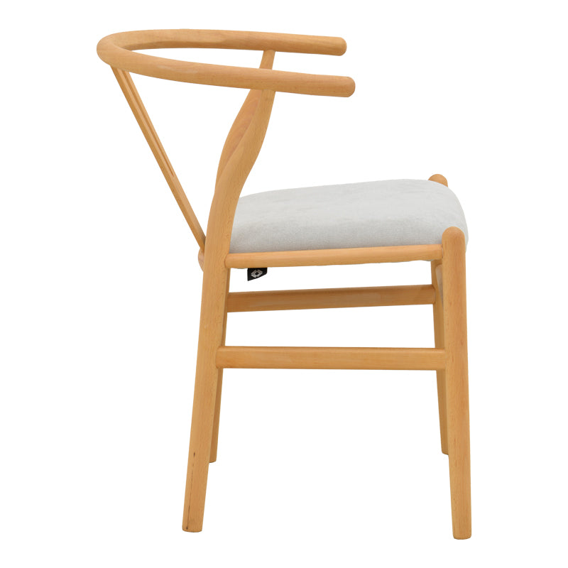 Стол wishbone d, каучуково дърво-плат, в естествено сив цвят, 51x58x73см