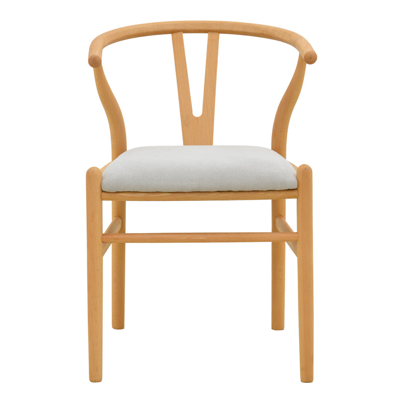 Стол wishbone d, каучуково дърво-плат, в естествено сив цвят, 51x58x73см