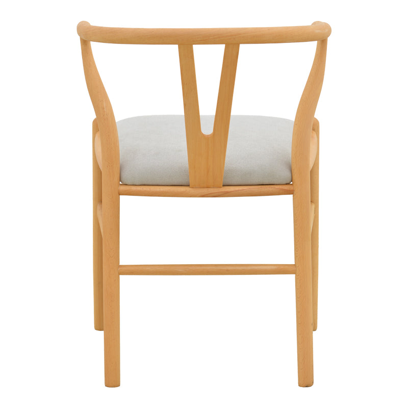 Стол wishbone d, каучуково дърво-плат, в естествено сив цвят, 51x58x73см
