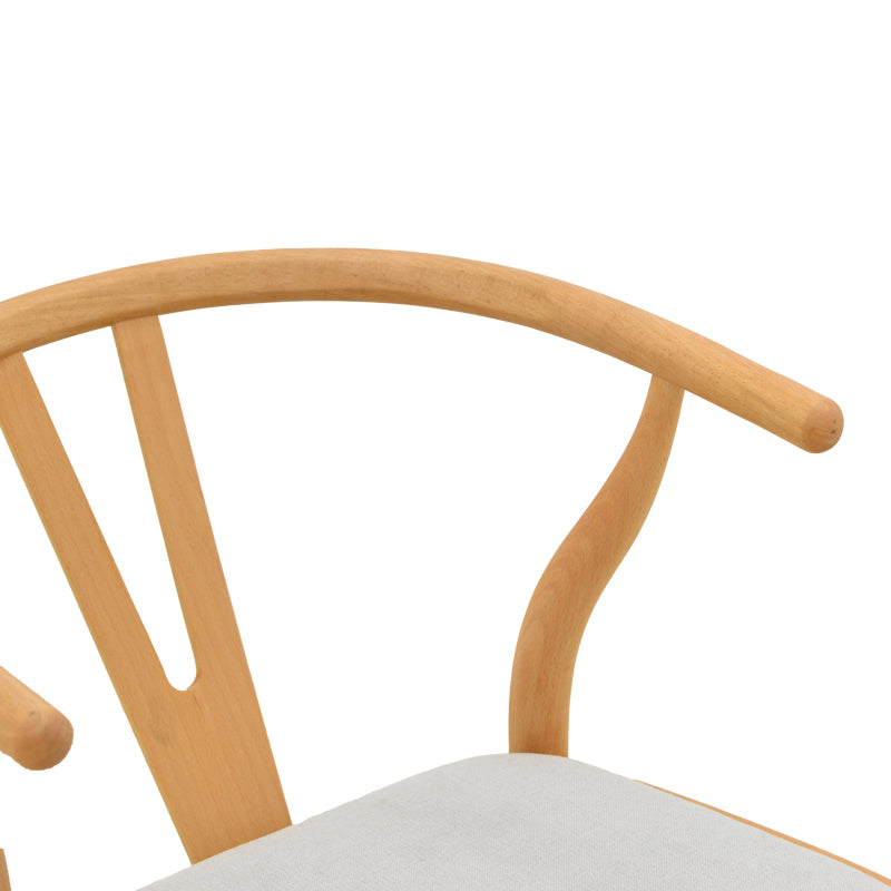 Стол wishbone d, каучуково дърво-плат, в естествено сив цвят, 51x58x73см