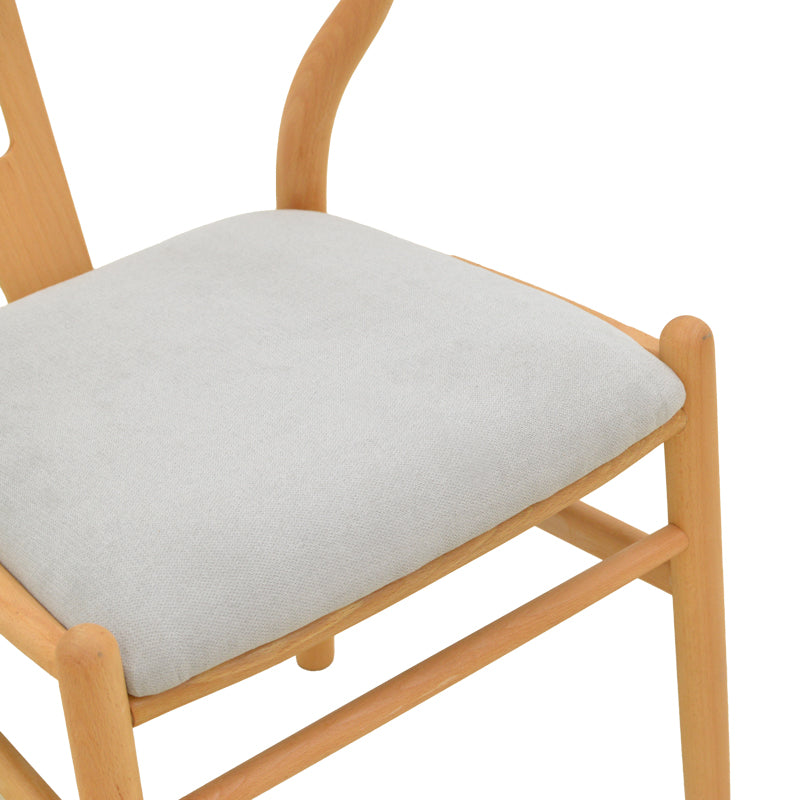 Стол wishbone d, каучуково дърво-плат, в естествено сив цвят, 51x58x73см