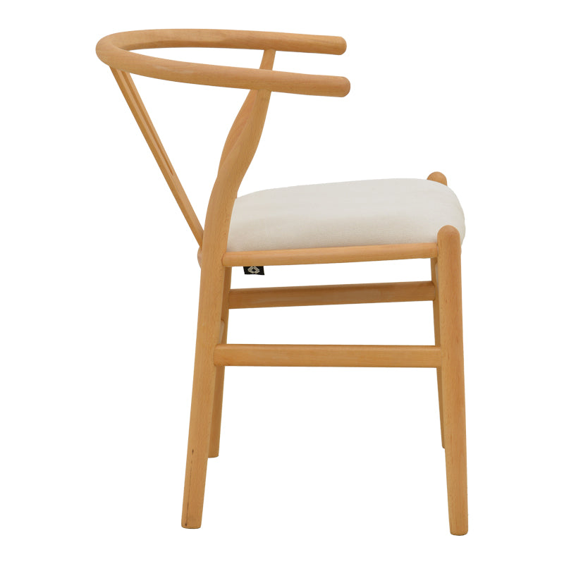 Стол wishbone d, каучуково дърво-плат, в естествен бежов цвят, 51x58x73см