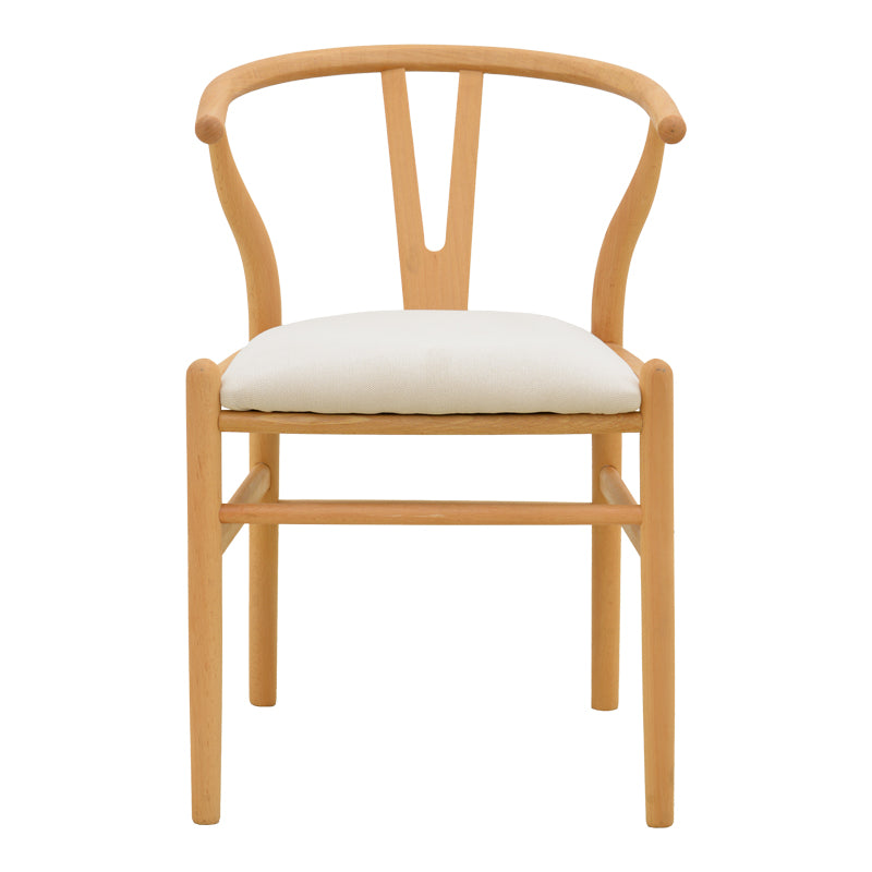 Стол wishbone d, каучуково дърво-плат, в естествен бежов цвят, 51x58x73см
