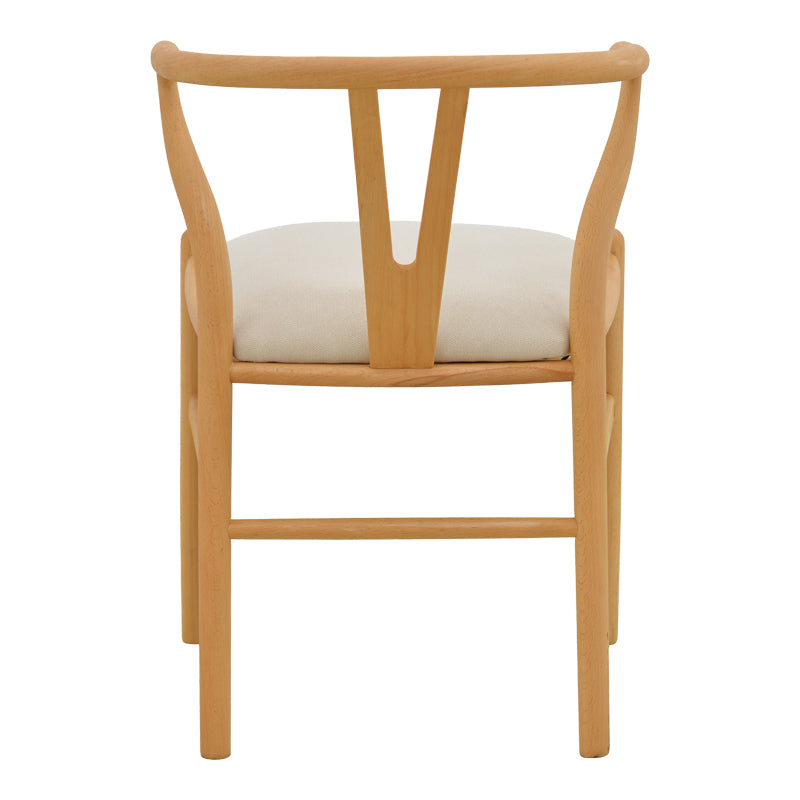 Стол wishbone d, каучуково дърво-плат, в естествен бежов цвят, 51x58x73см
