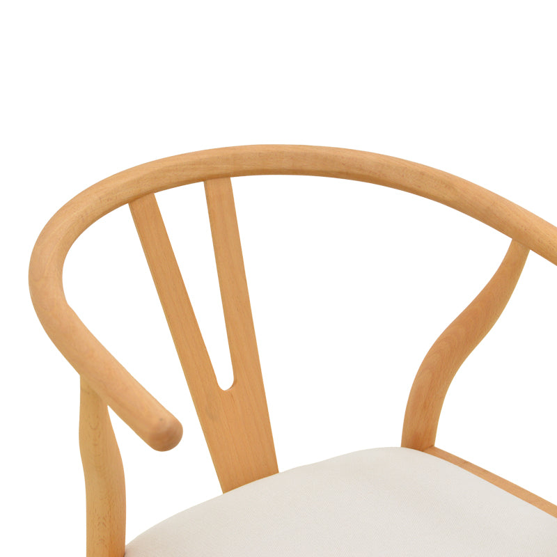 Стол wishbone d, каучуково дърво-плат, в естествен бежов цвят, 51x58x73см