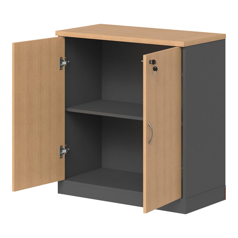 Професионален нисък шкаф FESIALO в цвят естествен антрацит 80x41x80см