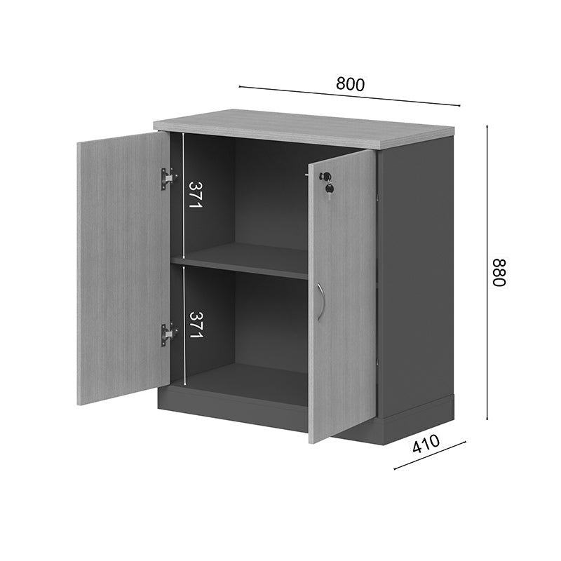 Професионален нисък шкаф FESIALO в цвят естествен антрацит 80x41x80см
