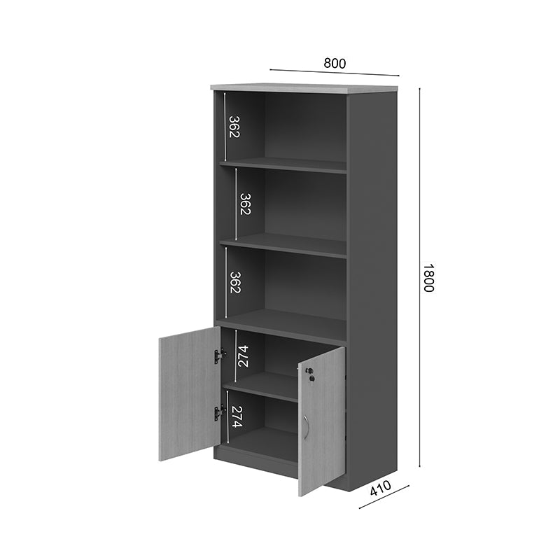 Професионална библиотека FESIALO  естествено-антрацит 80x40x180см