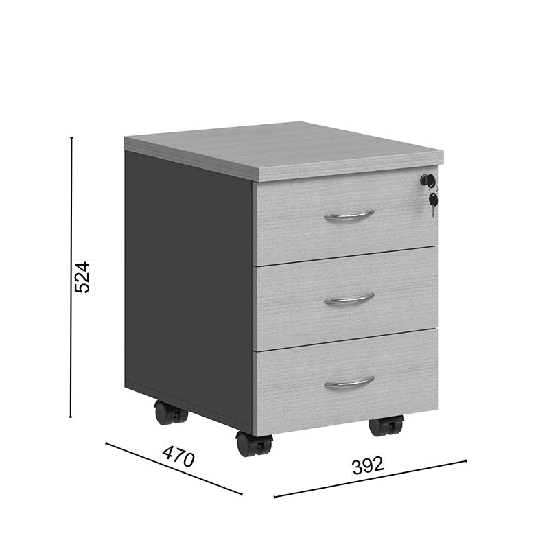 Професионално чекмедже на колелца fesialo натурален антрацит 39x47x52.5см