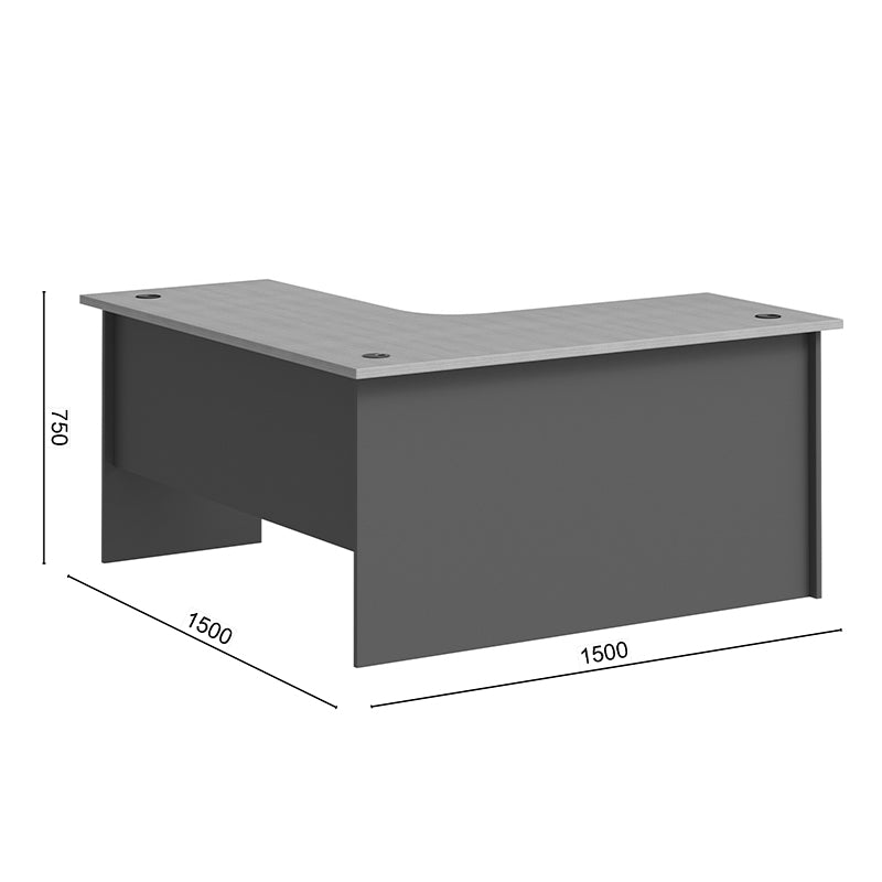 Професионално ляво ъглово бюро FESIALO  натурален-антрацит 150x150x75см
