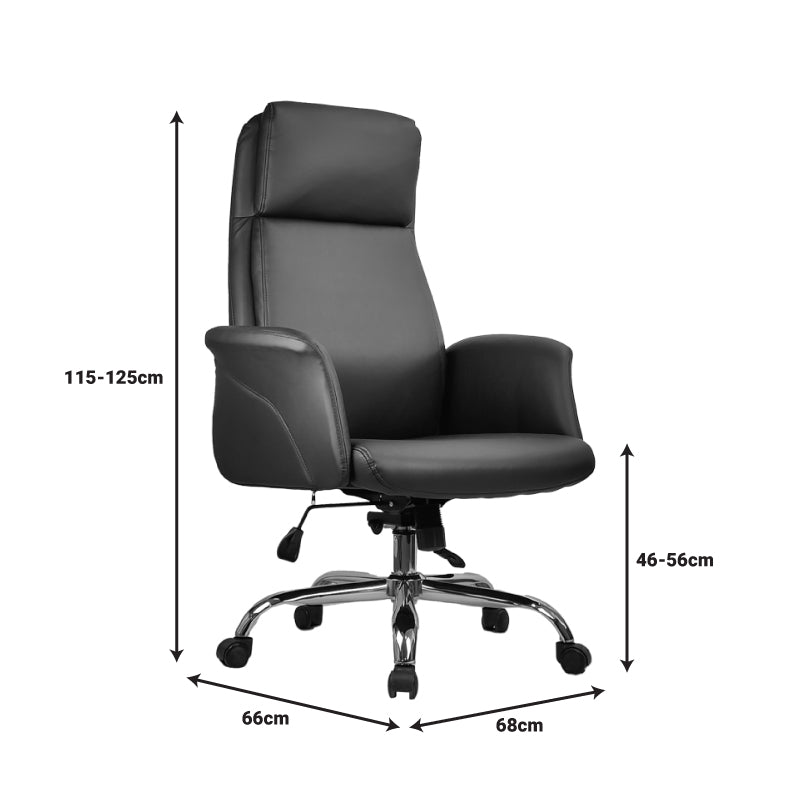 Мениджърски офис стол Derjio pu в черен цвят 68x66x115см