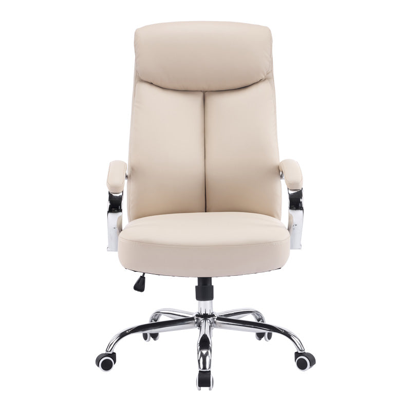 Мениджърски офис стол Venza бежов pu 70x65x117-124см
