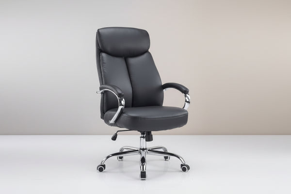 Мениджърски офис стол Venza черен pu 70x65x117-124см