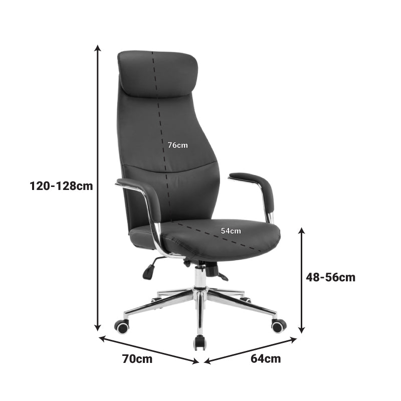 Мениджърски офис стол Ferka черен pu 64x71x120-128см