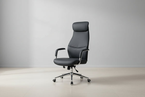 Мениджърски офис стол Ferka черен pu 64x71x120-128см