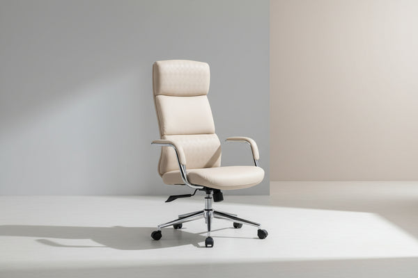 Мениджърски офис стол Bendona бежов pu 71x78x119-127см