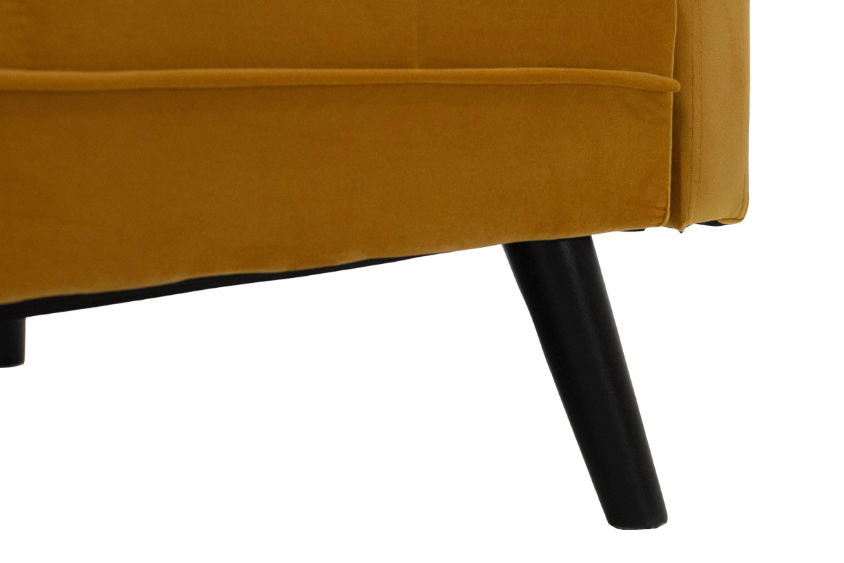 Диван - легло Dream с табуретка кадифе в жълто 209x157x80см