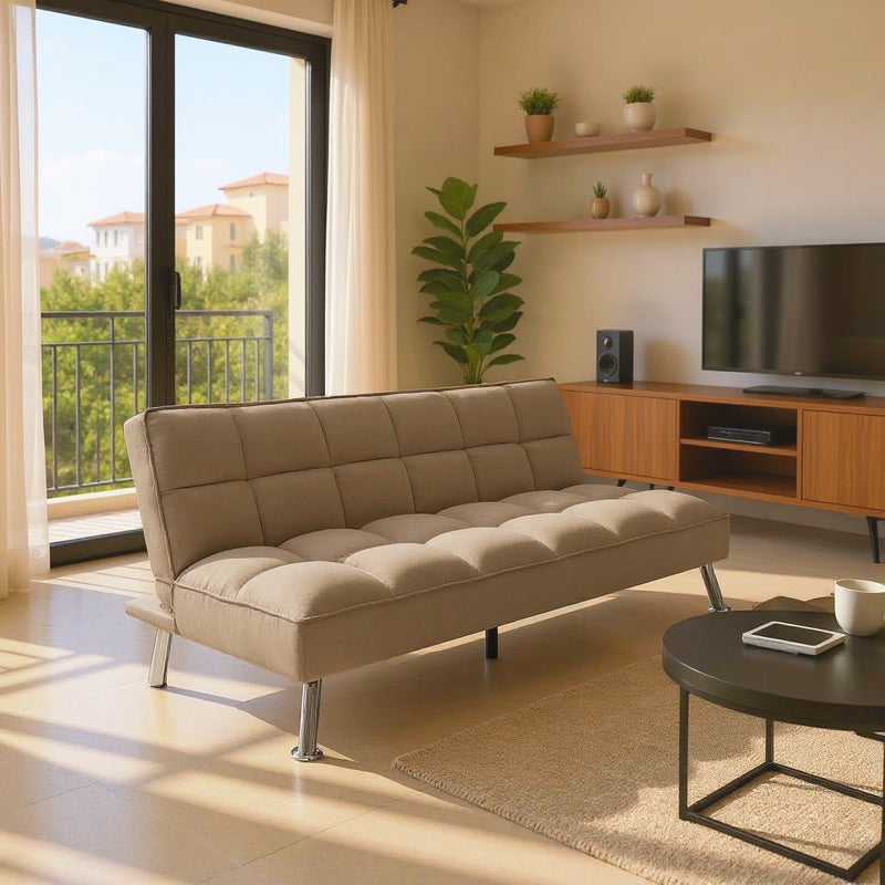 3 местен диван Rebel с дамаска в бежово-кафяв цвят 189x92x82см