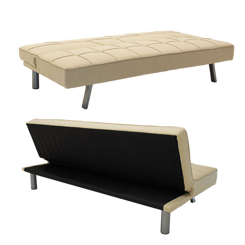 3 местен диван Travis с дамаска в бежов цвят 175x83x74см