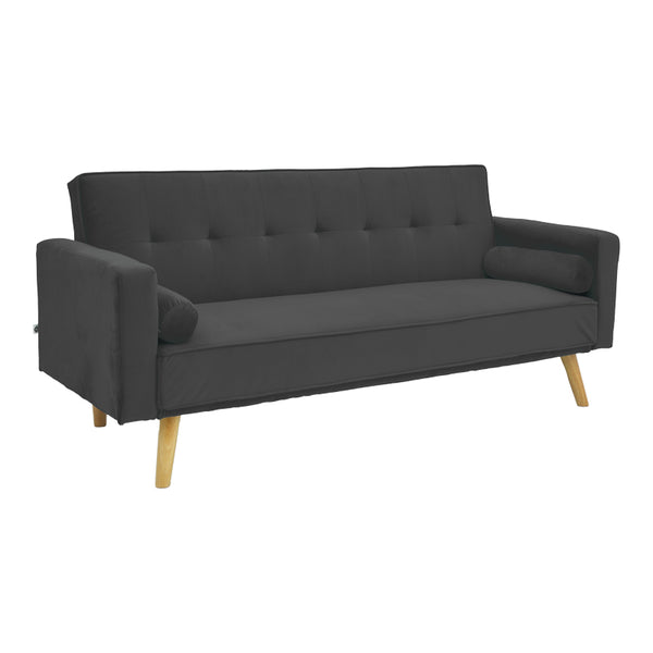 Разтегателен диван Success 3-местен кадифе в цвят антрацит 190x80x84см
