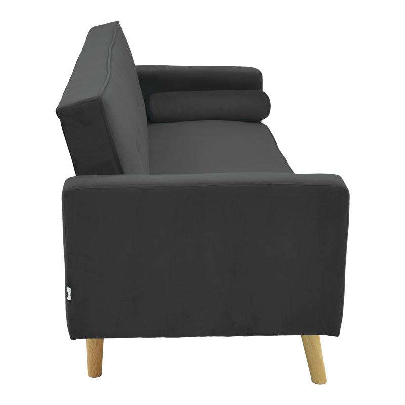 Разтегателен диван Success 3-местен кадифе в цвят антрацит 190x80x84см