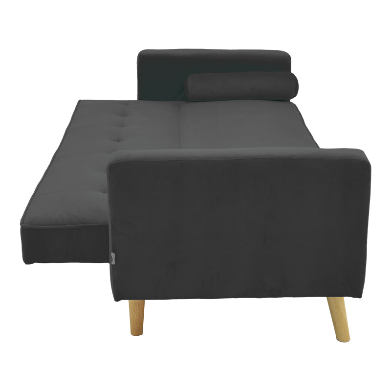 Разтегателен диван Success 3-местен кадифе в цвят антрацит 190x80x84см