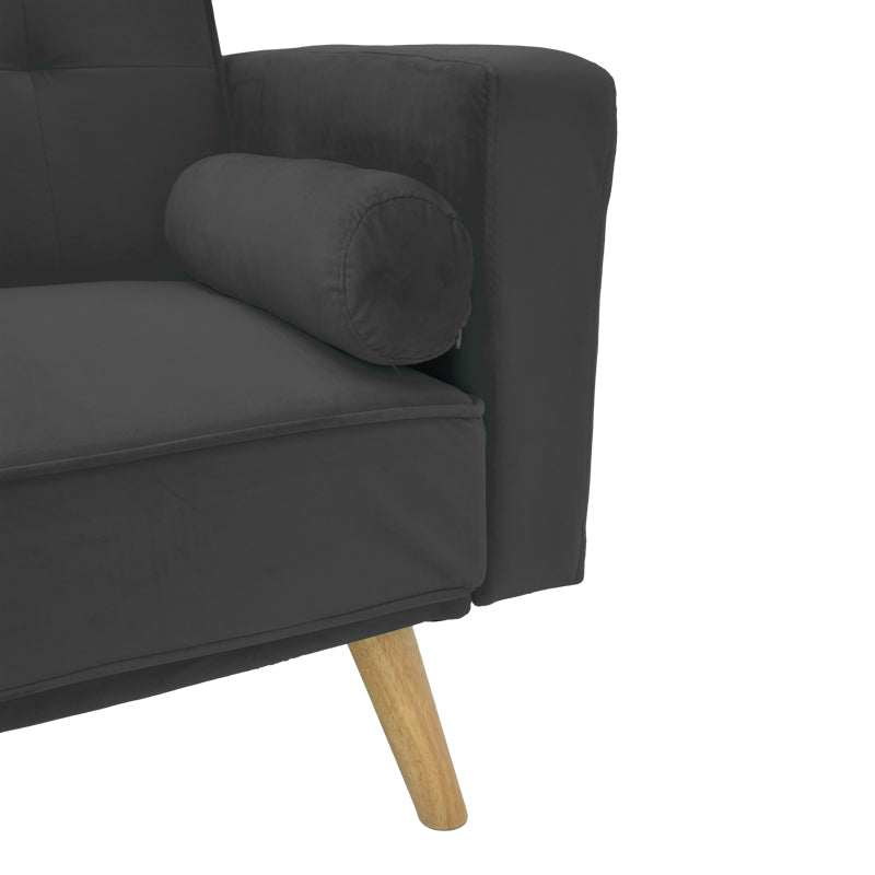 Разтегателен диван Success 3-местен кадифе в цвят антрацит 190x80x84см