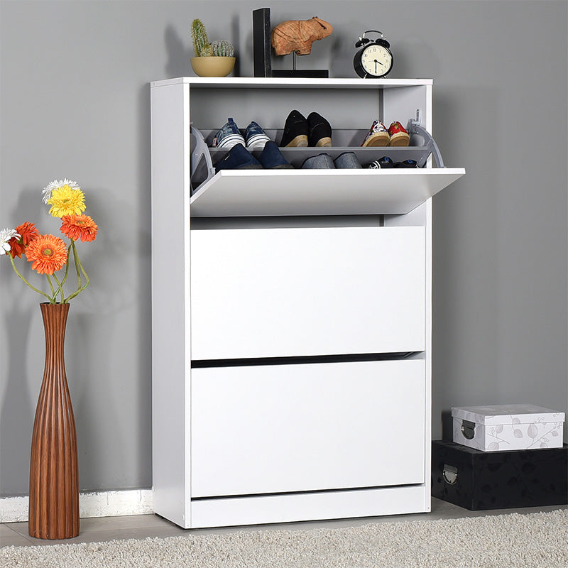 Шкаф за обувки Step 18 чифта бял 73x26x119см