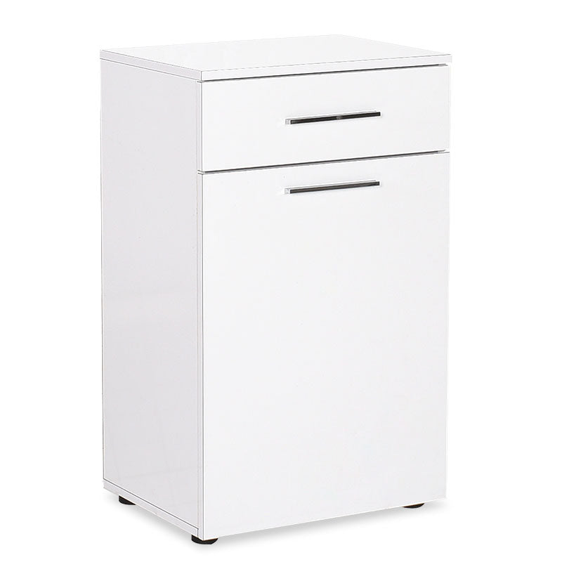 Шкаф за баня Chad с кош за пране в цвят бял гланц 52x38x83см