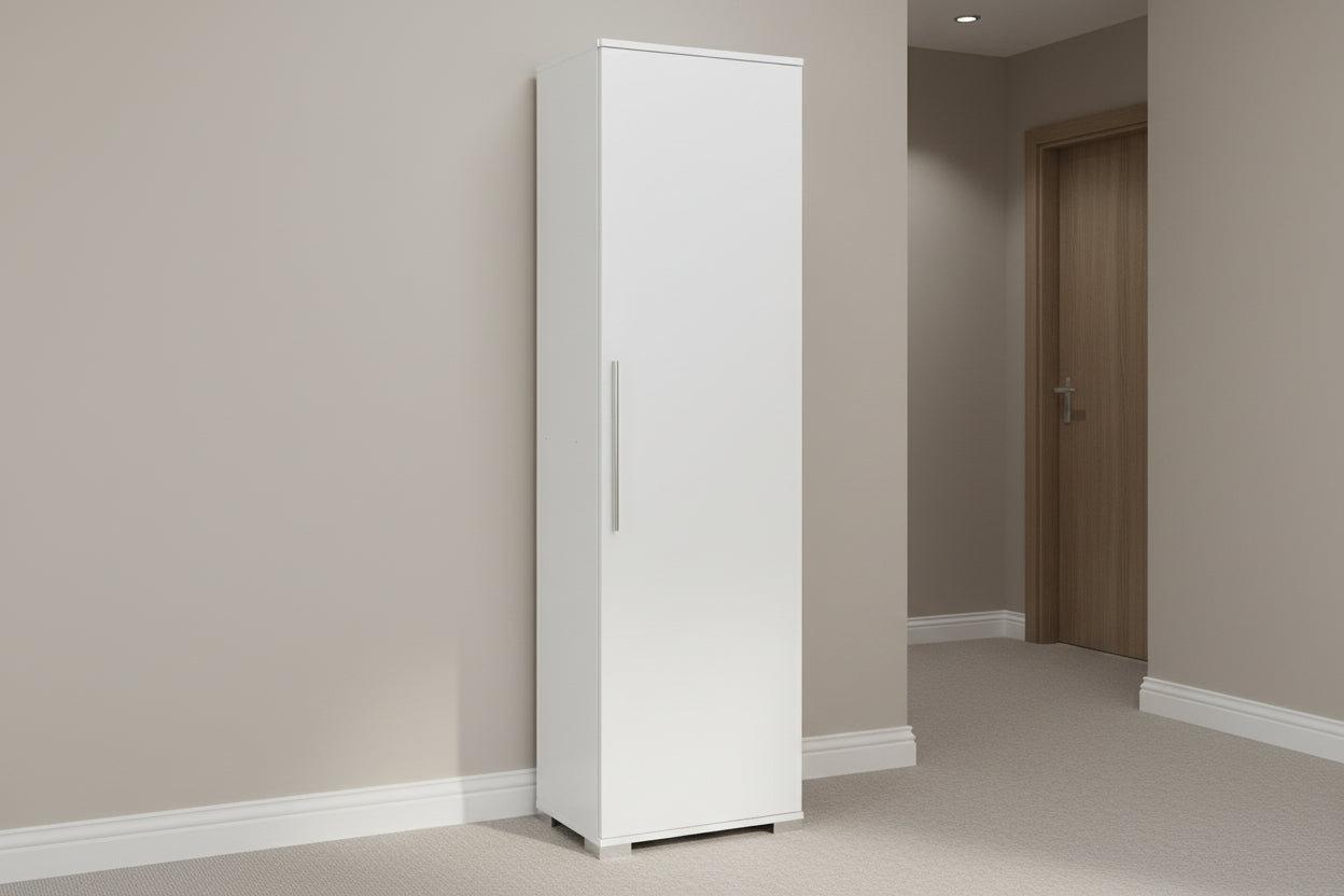 Шкаф-колона Diamond1 бял гланц 50x35x187см