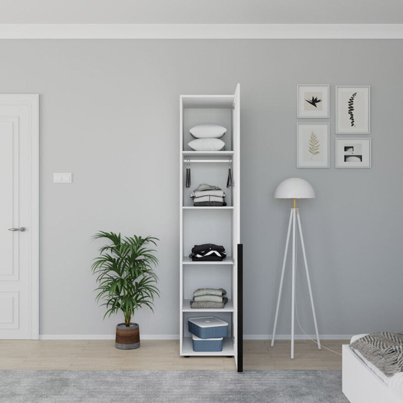 Колонен гардероб Oryana с рафтове в бял диамантен нюанс 45x62x210см