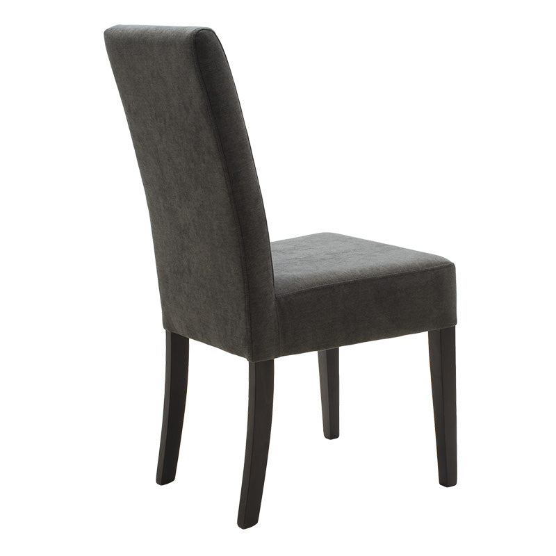 Дървен стол Ditta с тъмно сива дамаска - дървени крака венге