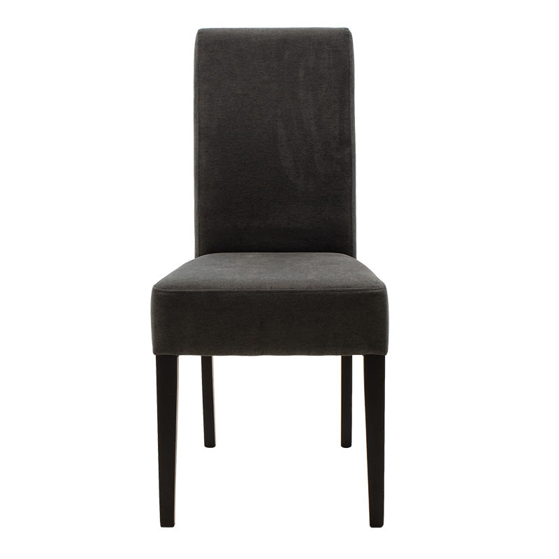 Дървен стол Ditta с тъмно сива дамаска - дървени крака венге