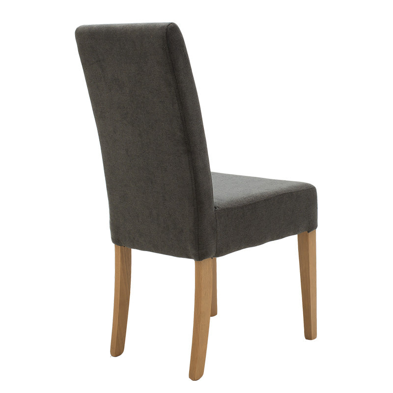 Стол Ditta с дамаска антрацит - дървени крака сонома