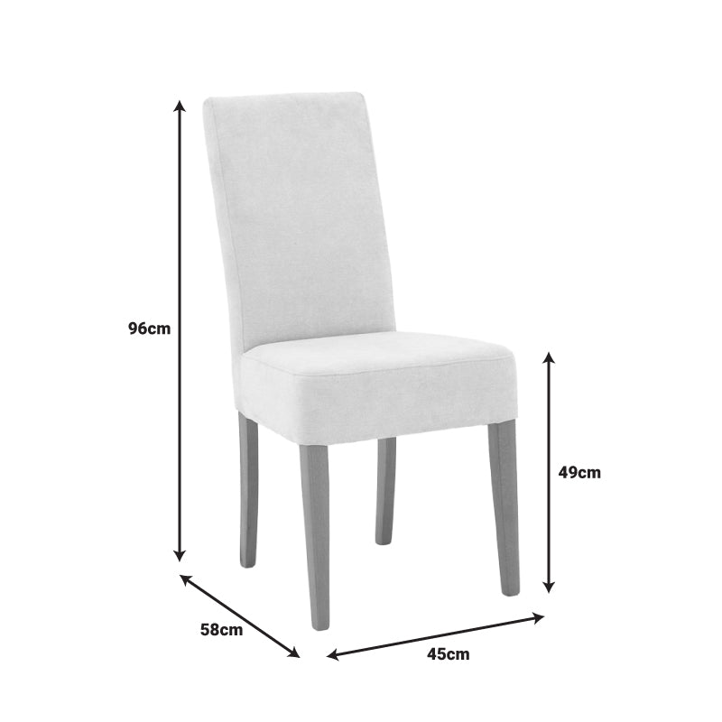 Стол Ditta със сиво-бежова дамаска - дървени крака от орех
