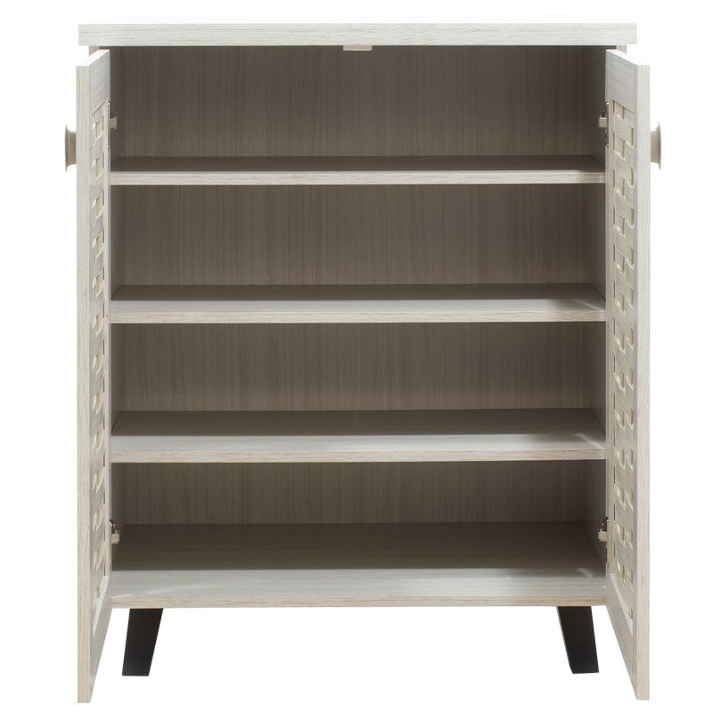 Шкаф за обувки MANTAM 12 чифта бяло-сив 78x40x92 см