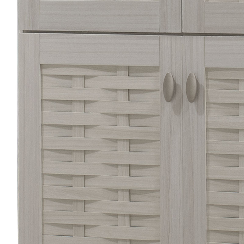 Шкаф за обувки mantam 24 чифта бяло-сив 78x40x170.5см