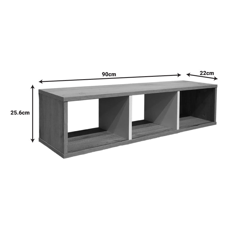 Стенен рафт Flevior сонома-бял цвят 90x22x25.6cм